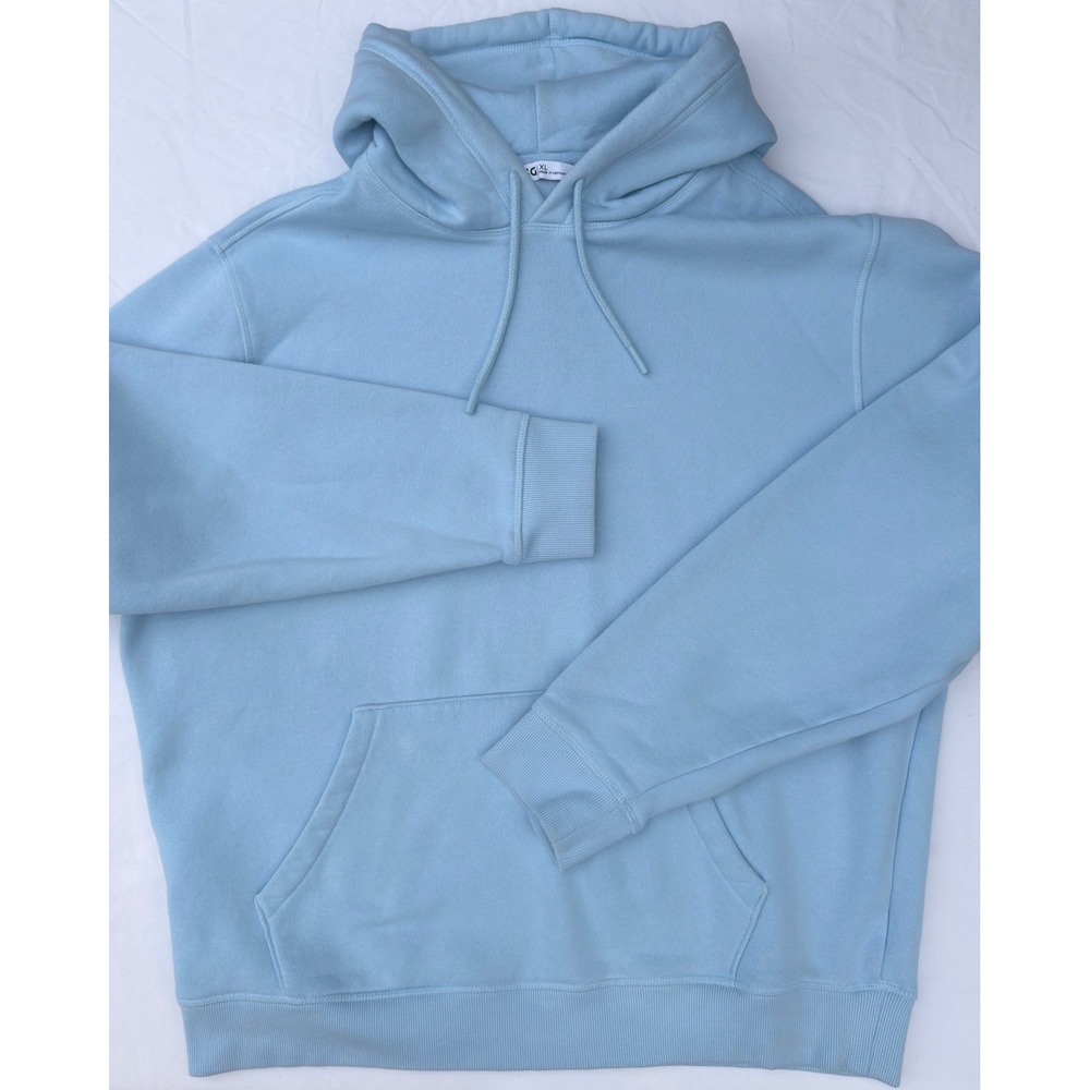 DSG Mens Fleece Lined Pullover Hoodie Light Blue XL